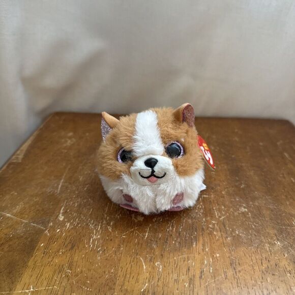 Ty Puffies (Beanie Balls) Plush - TANNER the Brown Dog (4 inch) NEW 2022 MWMTs - Picture 1 of 9